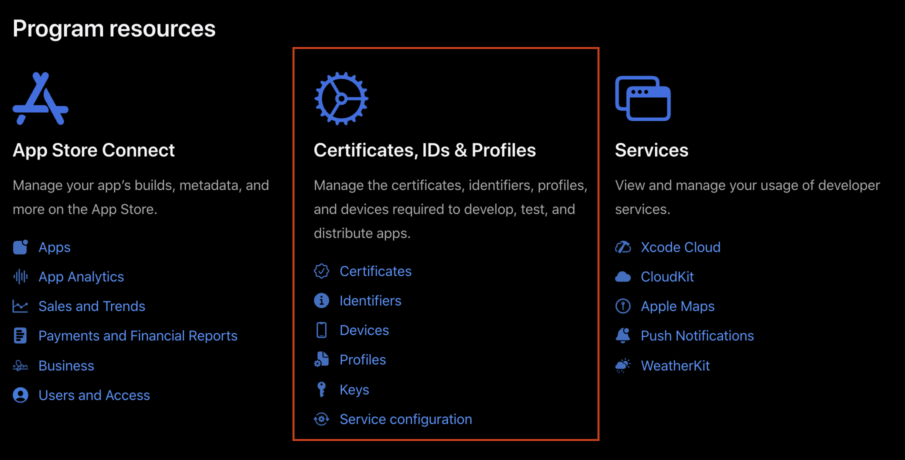 Certificates, Identifiers & Profiles Certificates, Identifiers & Profiles